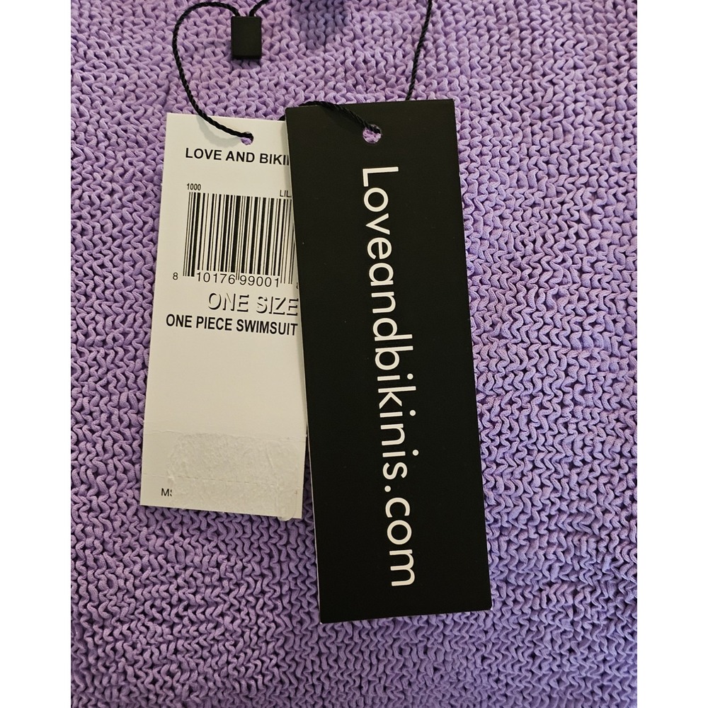 Love & Bikinis Marbella One Piece Swimsuit One Size Lavender Purple Stretch - Picture 3 of 4